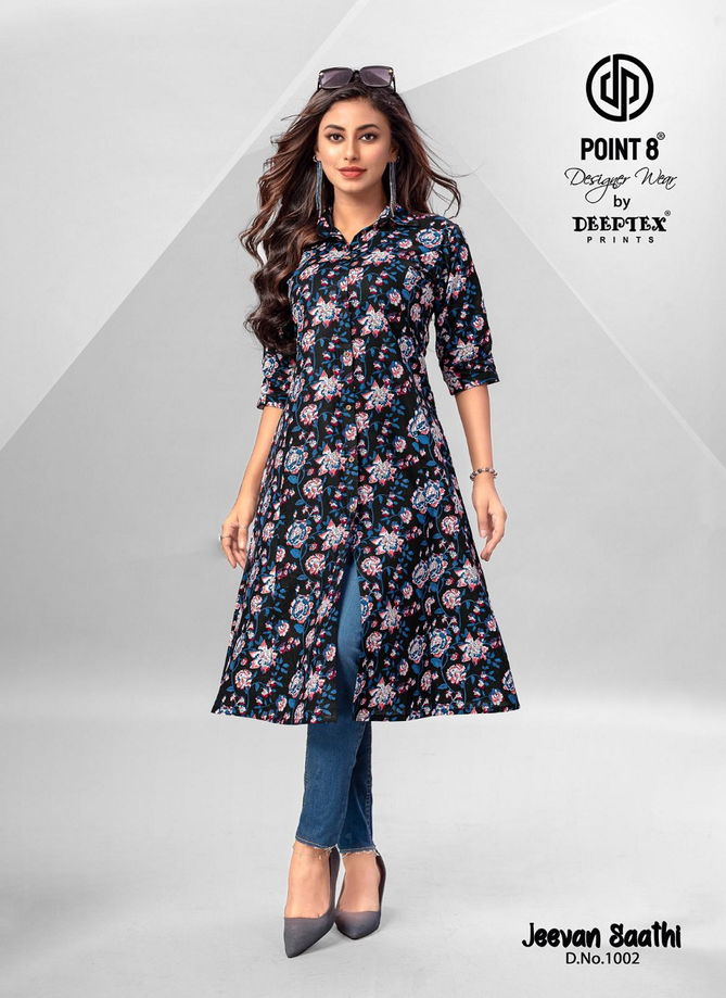 Jeevan Sathi Vol 1 By Deeptex A Line Cotton Printed Kurti Wholesale Shop In Surat